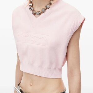 Alexander Wang Light Pink V-Neck Sweater Vest